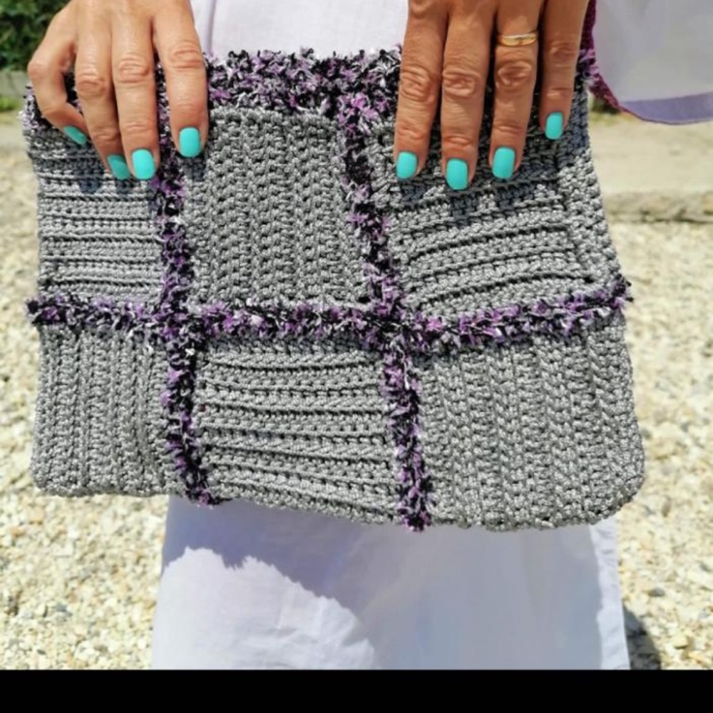 Handmade crochet clutch
